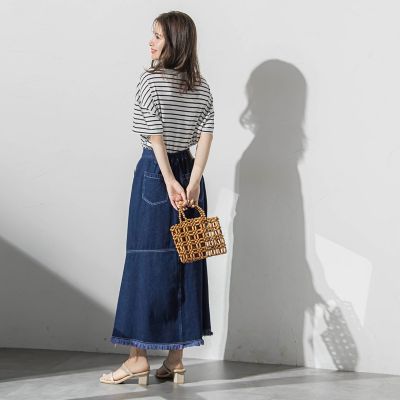 【春夏の旬顔デニムシリーズ】デニムスカート《洗濯機で洗える》