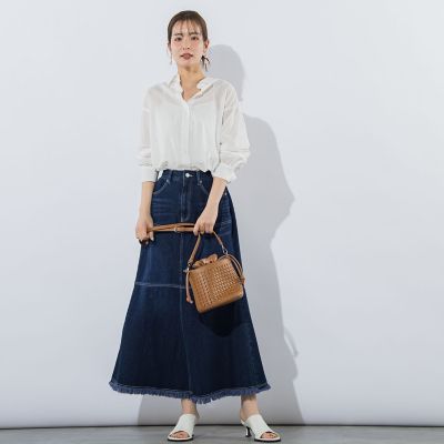 【春夏の旬顔デニムシリーズ】デニムスカート《洗濯機で洗える》