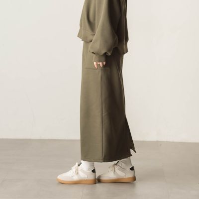裏起毛カーゴスカート≪洗濯機で洗える≫