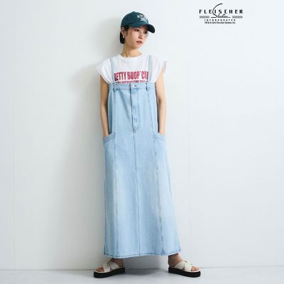 ライトオンスデニムサロペットスカート≪手洗い可能≫