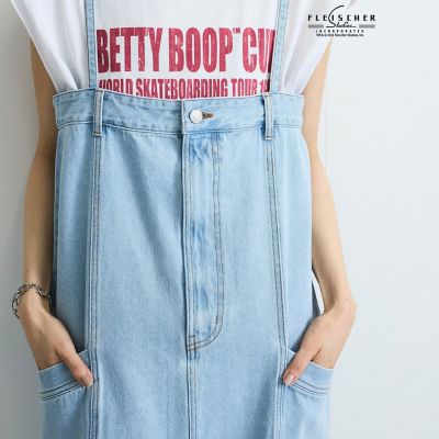 ライトオンスデニムサロペットスカート≪手洗い可能≫