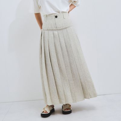 【SALE】VICKY（Women）/ビッキー サマーツィードプリーツスカート&#8810;手洗い可能&#8811; 02オフホワイト ロングスカート【三越伊勢丹/公式】