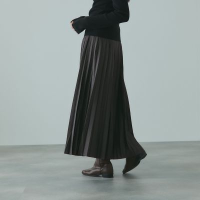 レザーライクジョーゼットプリーツスカート≪手洗い可能≫ | VICKY