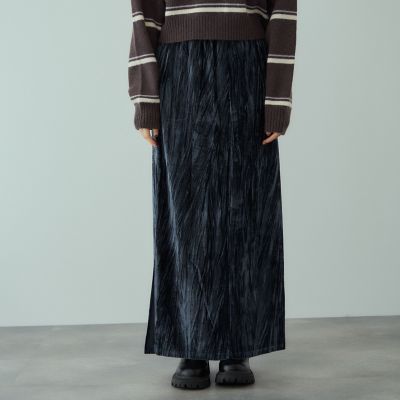 ＜VICKY（Women）＞クラッシュベロアスカート≪手洗い可能≫