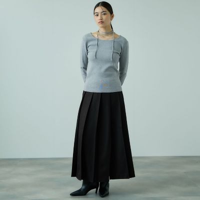 ワイドプリーツスリットスカート≪手洗い可能≫ | VICKY (Women