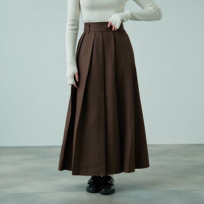 ＜VICKY（Women）＞ワイドプリーツスリットスカート≪手洗い可能≫