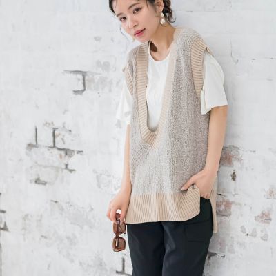 ＜VICKY（Women）＞【春ツイード】ニットベスト《手洗い可能》