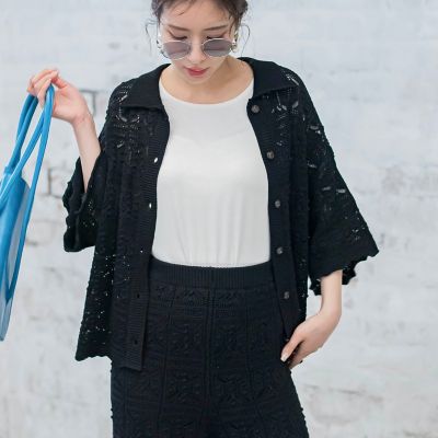 ＜VICKY（Women）＞【セットアップ対応】かぎ針ニット≪手洗い可能≫