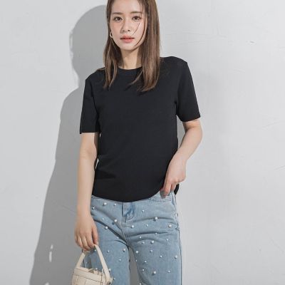 【接触冷感／遮熱機能】サラサラＴシャツニット≪手洗い可能≫