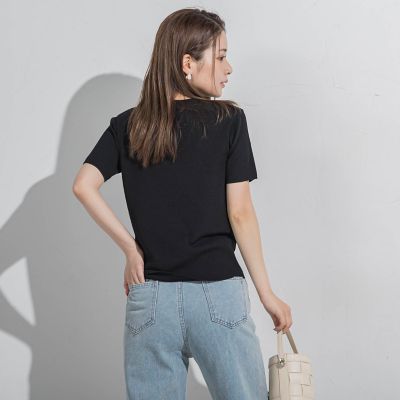 【接触冷感／遮熱機能】サラサラＴシャツニット≪手洗い可能≫