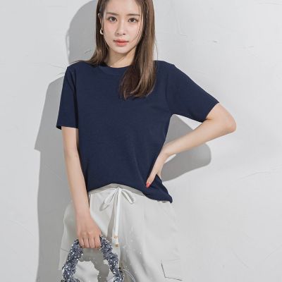 【接触冷感／遮熱機能】サラサラＴシャツニット≪手洗い可能≫