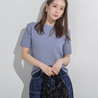 【接触冷感／遮熱機能】サラサラＴシャツニット≪手洗い可能≫