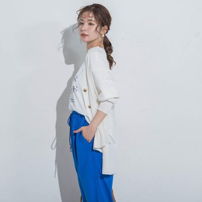 【清涼感がある】バックメッシュカーディガン≪手洗い可能≫
