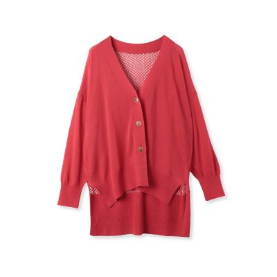 【清涼感がある】バックメッシュカーディガン≪手洗い可能≫