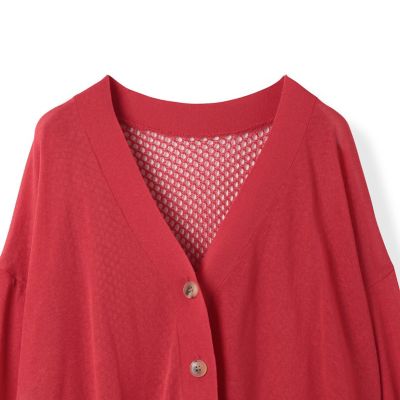 【清涼感がある】バックメッシュカーディガン≪手洗い可能≫