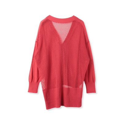 【清涼感がある】バックメッシュカーディガン≪手洗い可能≫