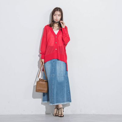 【清涼感がある】バックメッシュカーディガン≪手洗い可能≫