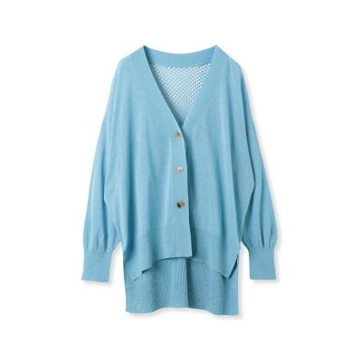 【清涼感がある】バックメッシュカーディガン≪手洗い可能≫