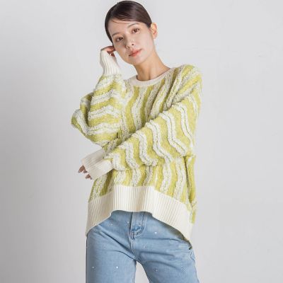 ニット セーター リンキングニット（手洗い可能） レディース BEAMS HEART ニット セーター カラフル チェック ニット（手洗い