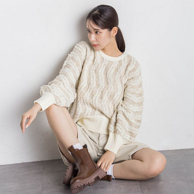 春SALE！【洗える／コットン混】ふくれジャカードニット 春SALE！【洗える／コットン混】ふくれジャカードニット（ニット