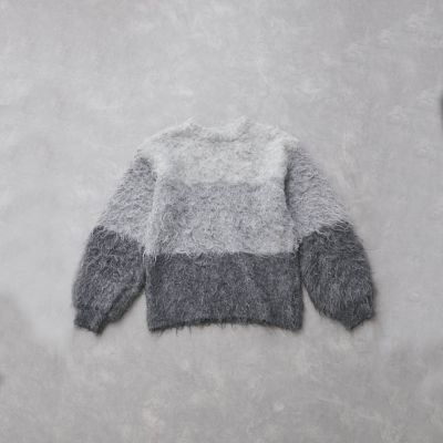 パネルボーダーシャギーニット≪手洗い可能≫