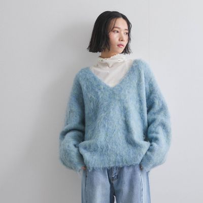 ブークレシャギーニットＶネックプルオーバー≪手洗い可能≫
