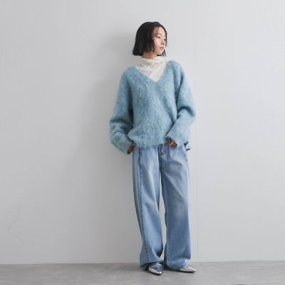 ブークレシャギーニットＶネックプルオーバー≪手洗い可能≫