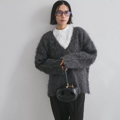 ブークレシャギーニットＶネックプルオーバー≪手洗い可能≫