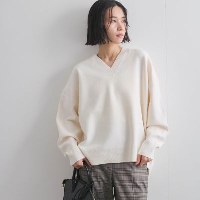ニット セーター ダブルジャカードVネックニット「手洗い可能」 レディース VICKY（ビッキー）の「ダブルジャカードVネックニット≪手洗い