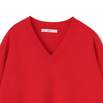 ダブルジャカードVネックニット≪手洗い可能≫ | VICKY（Women
