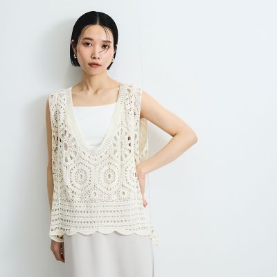 クロシェニットベスト≪手洗い可能≫