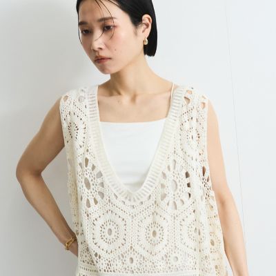 クロシェニットベスト≪手洗い可能≫