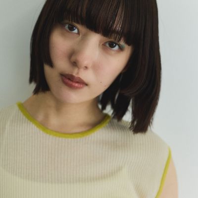 麻タッチ配色ニットノースリトップス≪手洗い可能≫