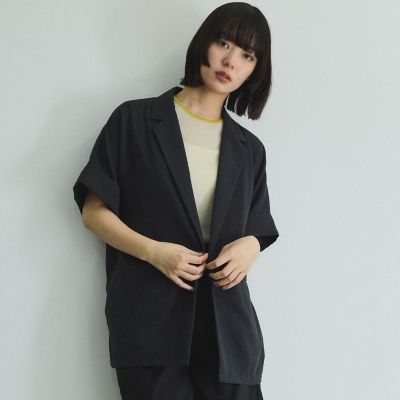 麻タッチ配色ニットノースリトップス≪手洗い可能≫