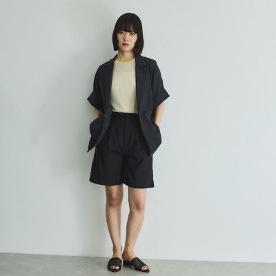 麻タッチ配色ニットノースリトップス≪手洗い可能≫