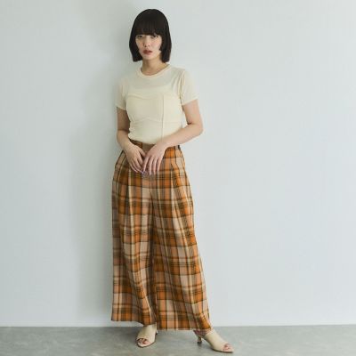 ビスチェ風切り替えニットトップス≪手洗い可能≫