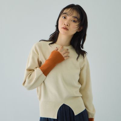 カラーカフスリットニットプルオーバー≪手洗い可能≫ | VICKY
