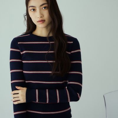 ＜VICKY（Women）＞ＭＩＸカラーボーダーニットプルオーバー