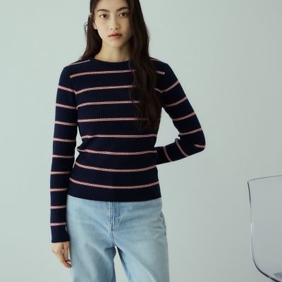 MIXカラーボーダーニットプルオーバー | VICKY（Women）/ビッキー