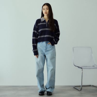 miumiu ボーダーポロニット MIXボーダーポロニットプルオーバー | VICKY（Women