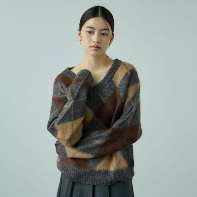 アーガイルVネックニット≪手洗い可能≫ | VICKY (Women)/ビッキー