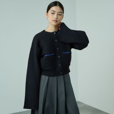 アルパカタッチダブルフェイスニットカーディガン≪手洗い可能