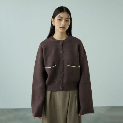 アルパカタッチダブルフェイスニットカーディガン≪手洗い可能