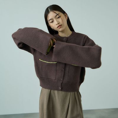 アルパカタッチダブルフェイスニットカーディガン≪手洗い可能