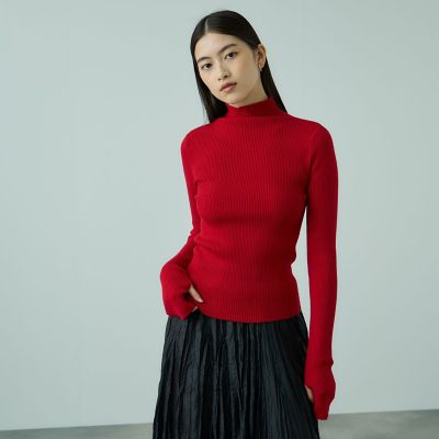 ＜VICKY（Women）＞サムホールハイネックニットプルオーバー≪手洗い可能≫