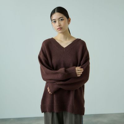 ＜VICKY（Women）＞アルパカタッチＶネックニットプルオーバー≪手洗い可能≫