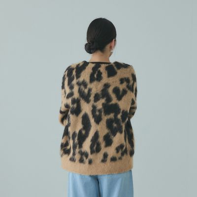 レオパードジャカードシャギーニットカーディガン | VICKY（Women