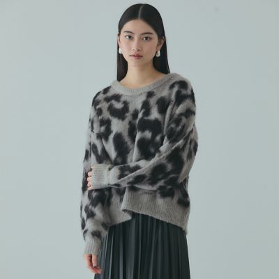 レオパードジャカードシャギーニットプルオーバー | VICKY（Women