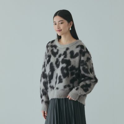 レオパードジャカードシャギーニットプルオーバー | VICKY（Women
