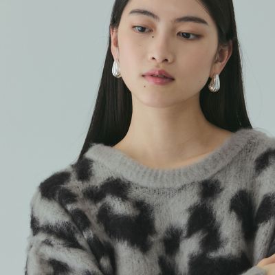 レオパードジャカードシャギーニットプルオーバー | VICKY（Women